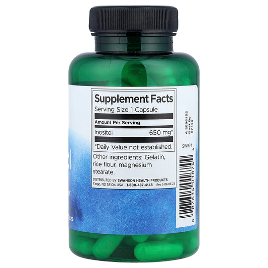 Swanson Vitamins, Inositol, 650 mg, 100 Capsules
