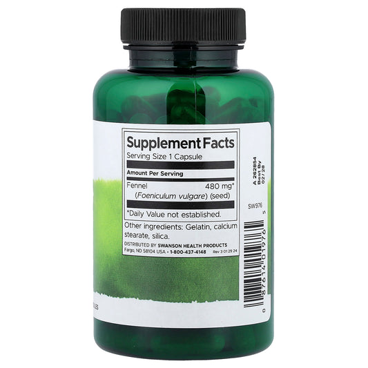 Swanson Vitamins, Full Spectrum® Fennel Seed, 480 mg, 100 Capsules