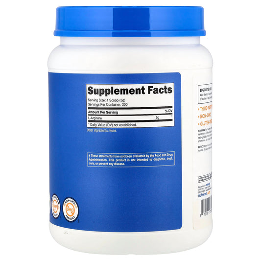 Nutricost, L-Arginine, Unflavoured, 35.7 oz (1 kg)