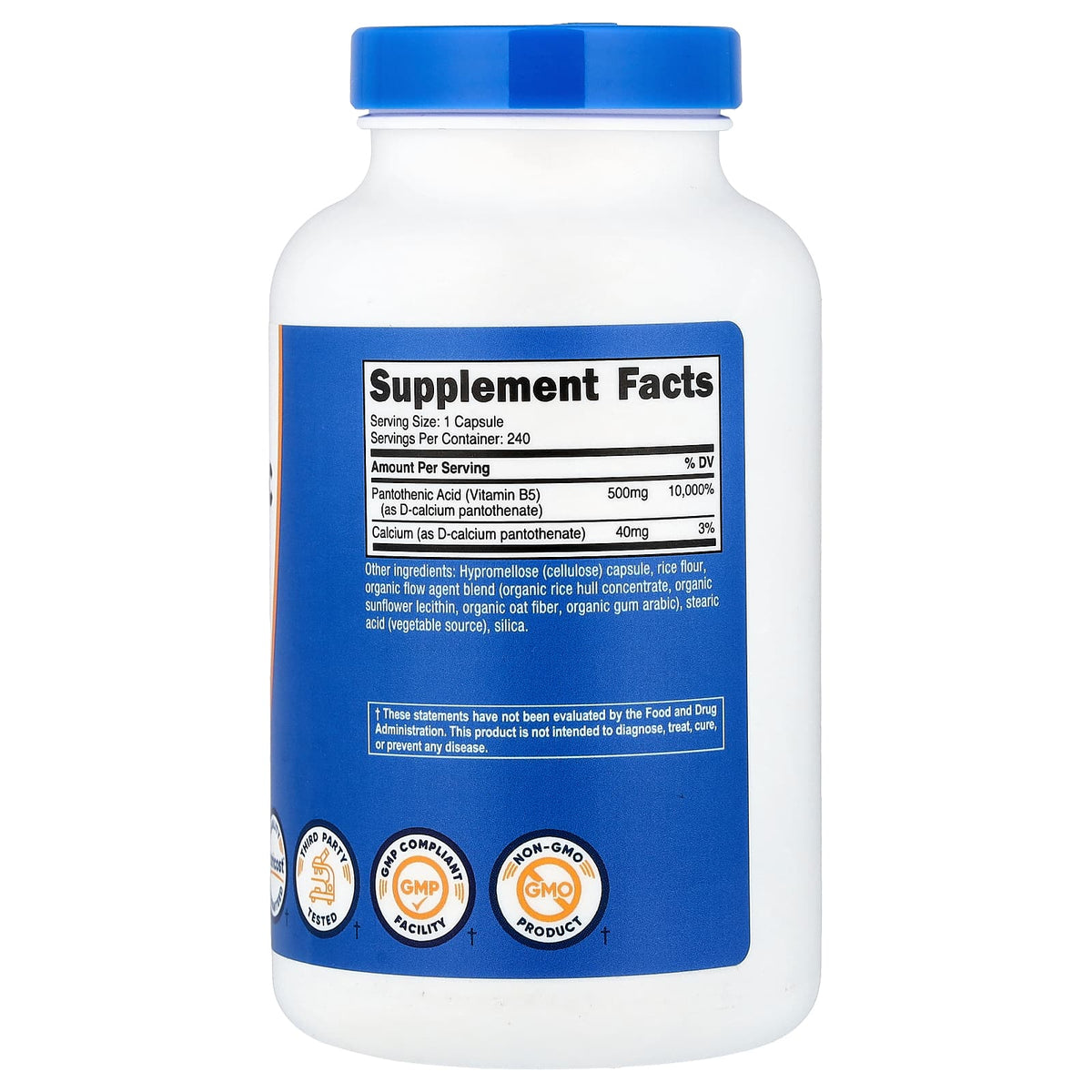 Nutricost Pantothenic Acid 500 mg 240 Capsules