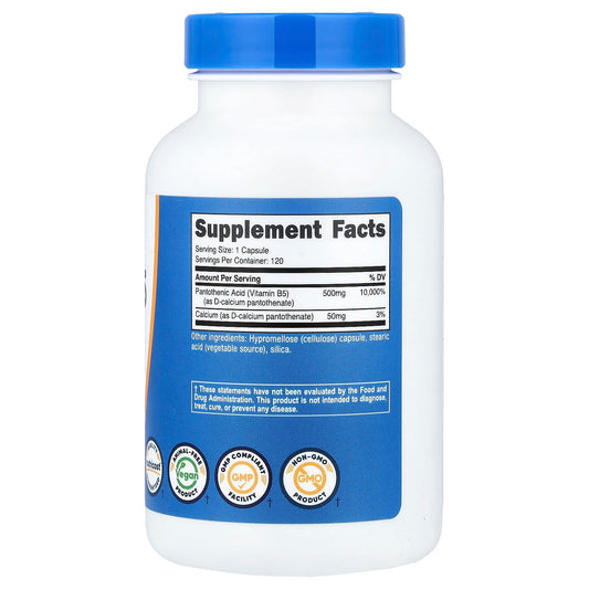 Nutricost Vitamin B5 500 mg 120 Capsules