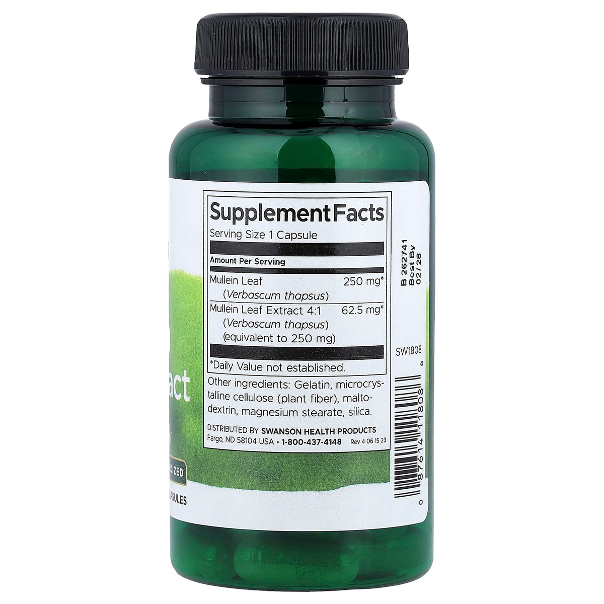 Swanson Mullein Leaf Extract Standardised 250 mg 60 Capsules