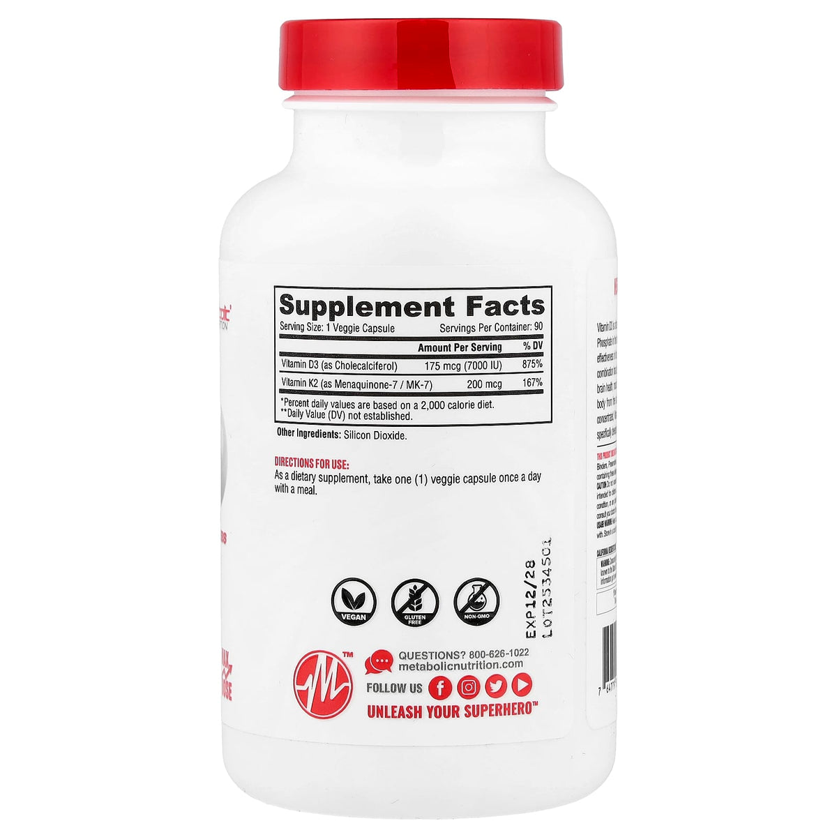 Metabolic Nutrition Vitamin D3 + K2 90 Caps