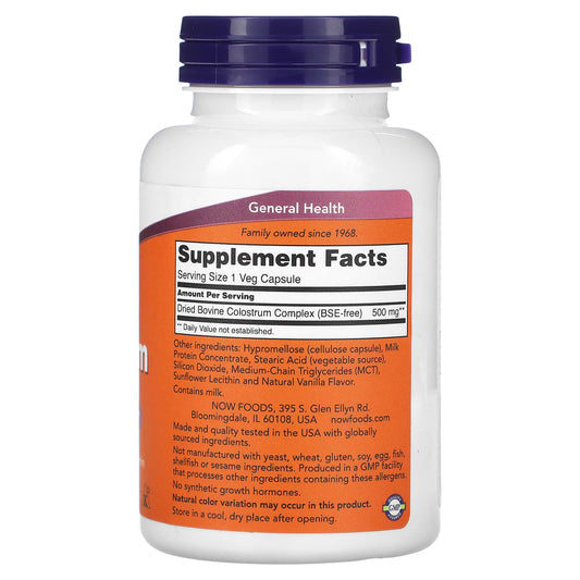 Now Foods, Colostrum, 500 mg, 120 Veggie Caps