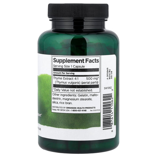 Swanson Vitamins, Thyme Leaf, 500 mg, 120 Capsules