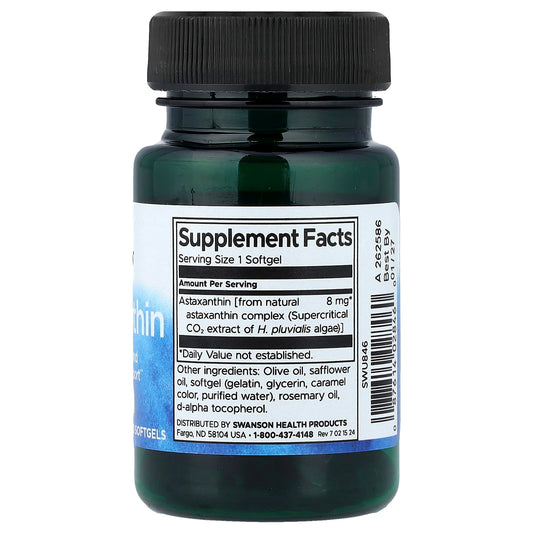 Swanson Vitamins, Astaxanthin, 8 mg, 30 Softgels