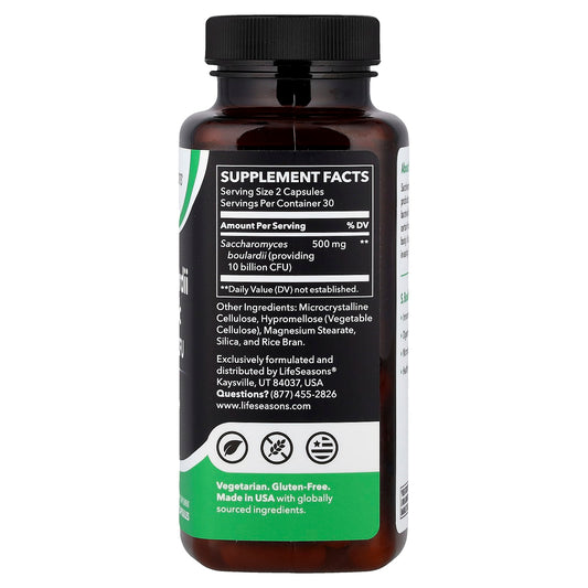 LifeSeasons, S. Boulardii Probiotic, 60 Veg Capsules (5 Billion CFU per Capsule)