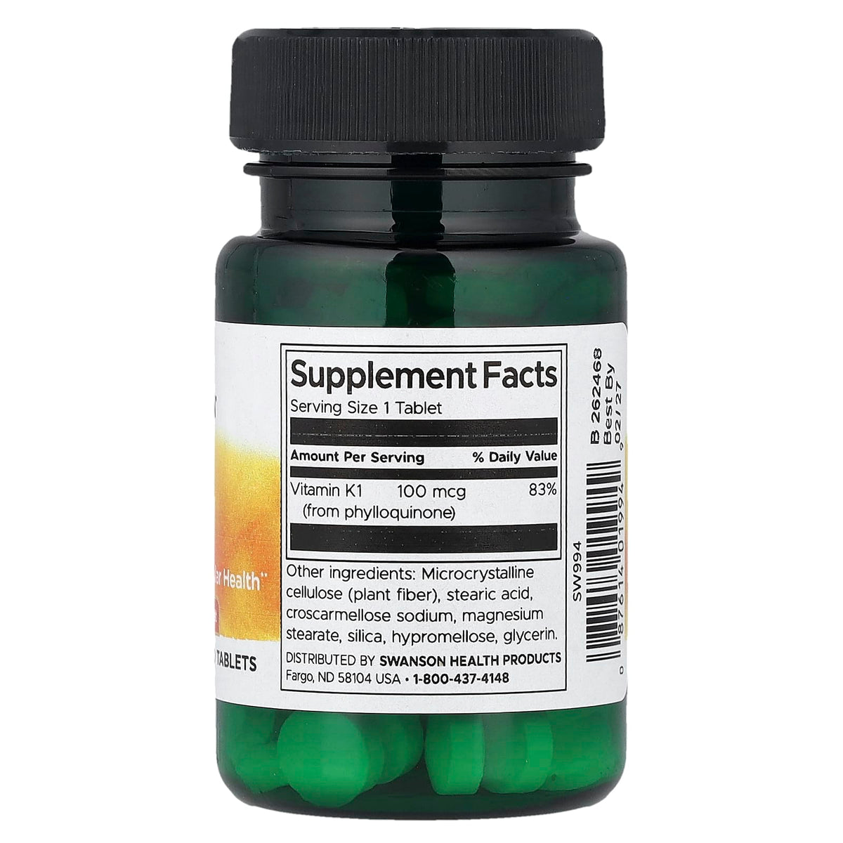 Swanson Vitamin K1 100 mcg 100 Tabs