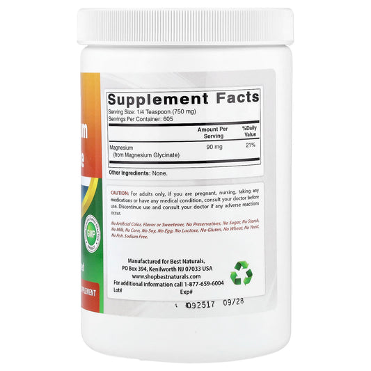 Best Naturals Magnesium Glycinate 1 lb (454 g)