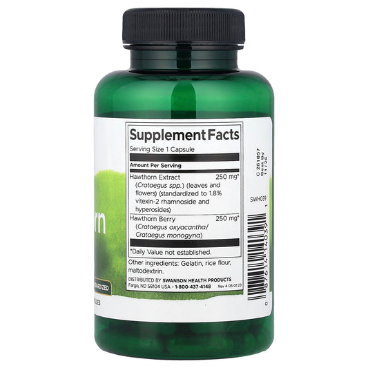 Swanson Vitamins, Hawthorn, Standardised, 120 Capsules