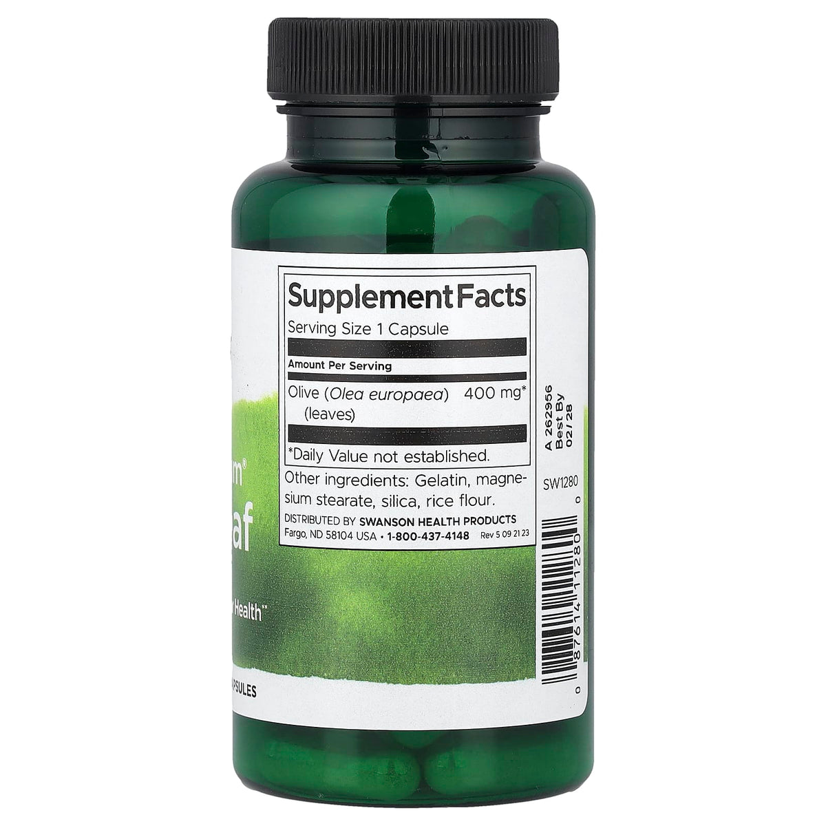 Swanson Olive Leaf 400 mg 60 Capsules