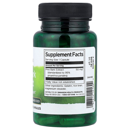 Swanson Vitamins, Pine Bark Extract, Standardised, 50 mg, 100 Capsules