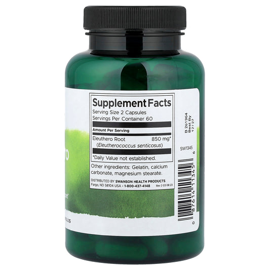 Swanson Vitamins, Eleuthero Root, 120 Capsules (425 mg per Capsule)