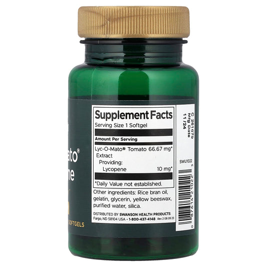 Swanson Vitamins, Lyc-O-Mato® Lycopene, 10 mg, 60 Softgels