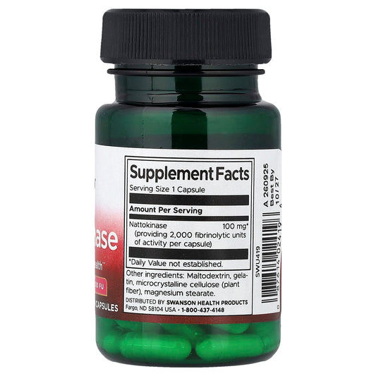 Swanson Vitamins, Nattokinase, 100 mg, 30 Capsules