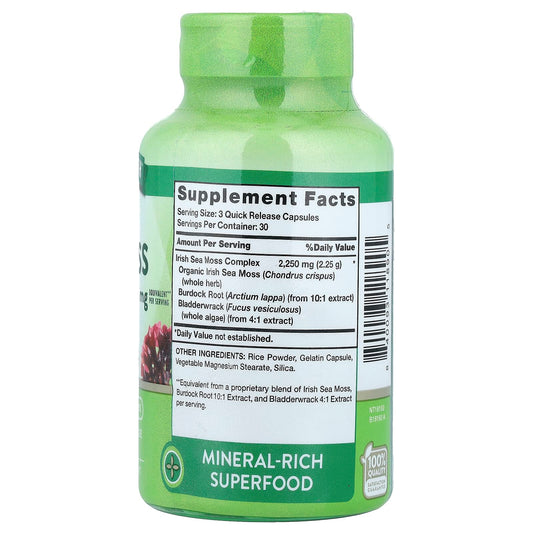 Nature's Truth, Irish Sea Moss Complex Plus Bladderwrack & Burdock Root, 90 Quick-Release Capsules