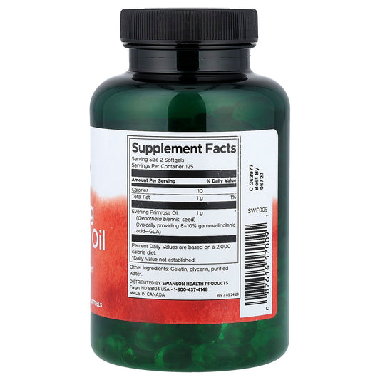 Swanson Vitamins, Evening Primrose Oil, 250 Softgels (500 mg per Softgel)