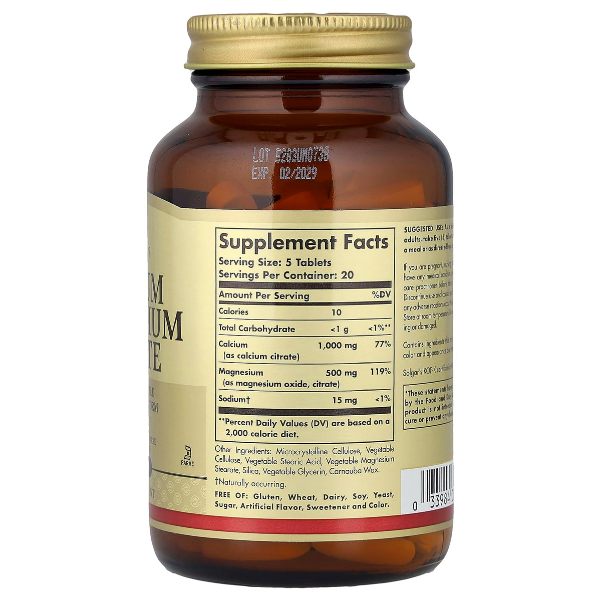 Solgar Calcium Magnesium Citrate 100 Tabs