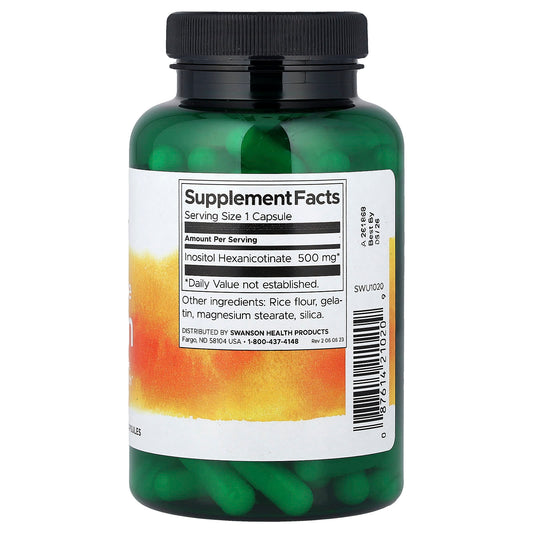 Swanson Flush Free Niacin 500 mg 120 Capsules