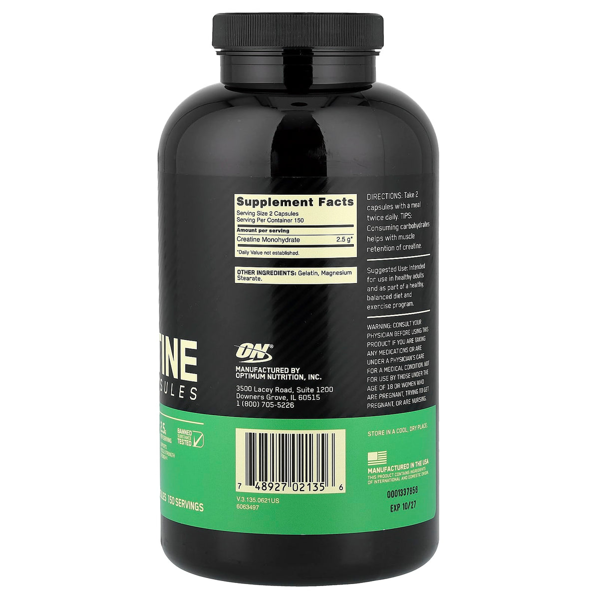Optimum Nutrition Creatine Monohydrate 300 Caps