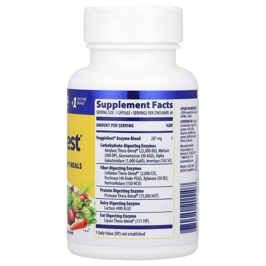 Enzymedica, VeggieGest, 60 Capsules