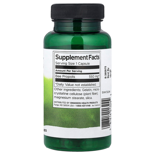 Swanson Vitamins, Bee Propolis, 550 mg, 60 Capsules
