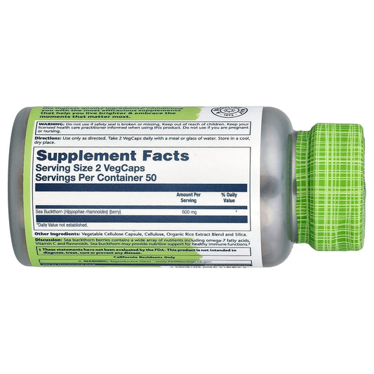 Solaray, Sea Buckthorn, 100 veg caps (300 mg per Capsule)