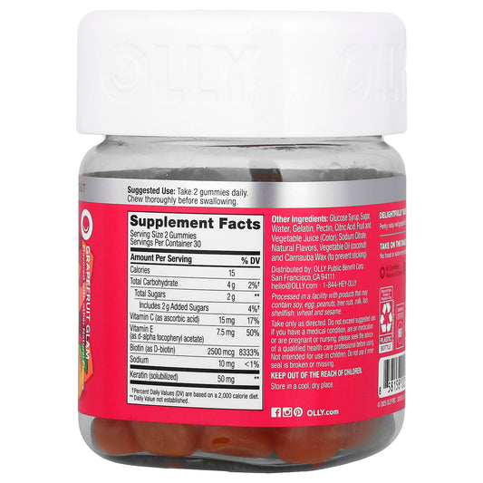 OLLY, Undeniable Beauty® Gummies, Grapefruit Glam, 60 Gummies