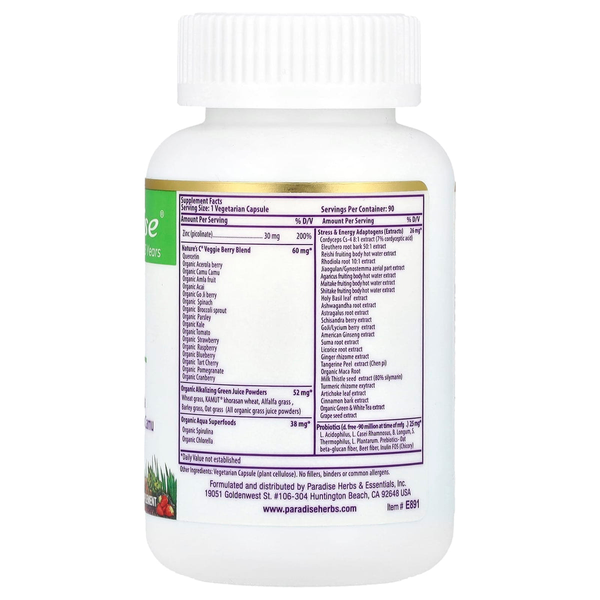 Paradise Herbs, Earth's Blend, Zinc, Picolinate, 90 Vegetarian Capsules