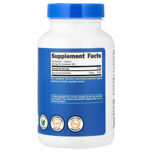 Nutricost Zinc Picolinate 30 mg 240 Caps