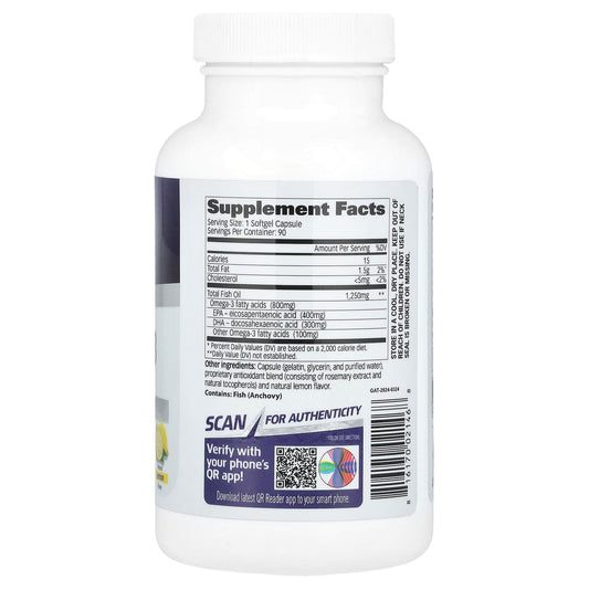 GAT, Omega-3, Lemon, 90 Softgels