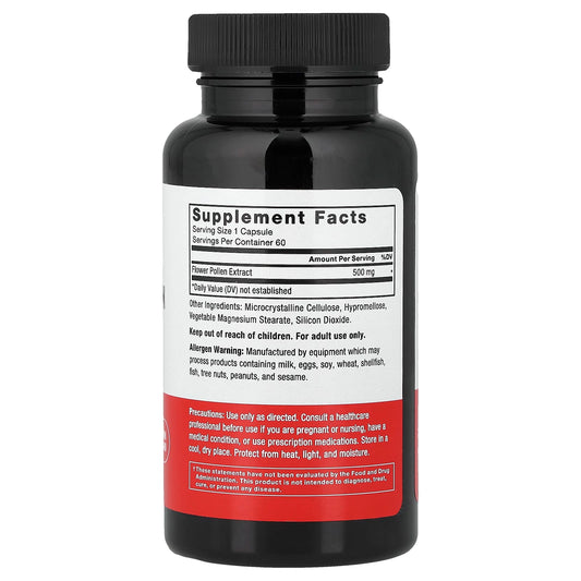 Force Factor, Flower Pollen Extract, 500 mg, 60 Vegetable Capsules