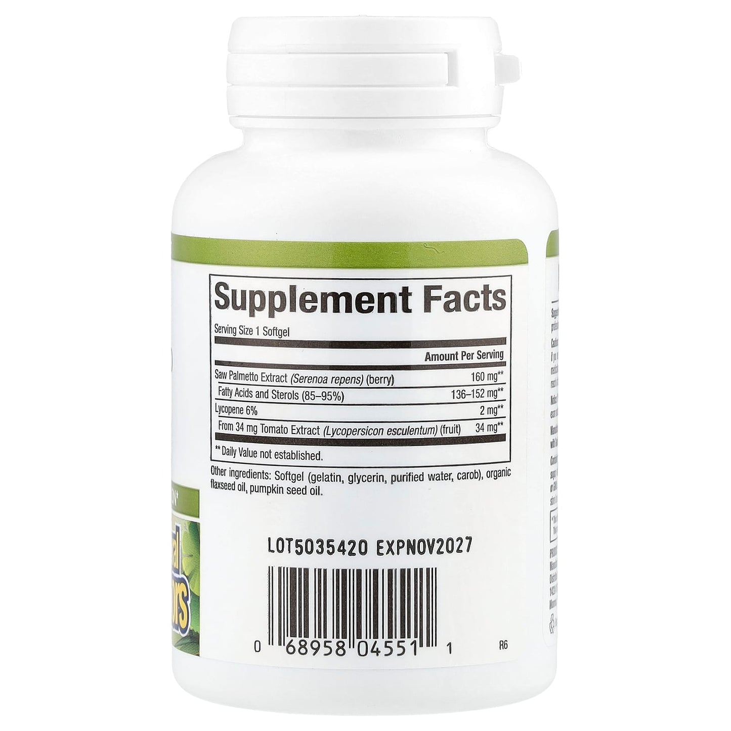 Natural Factors, HerbalFactors®, Saw Palmetto with Lycopene, 60 Softgels