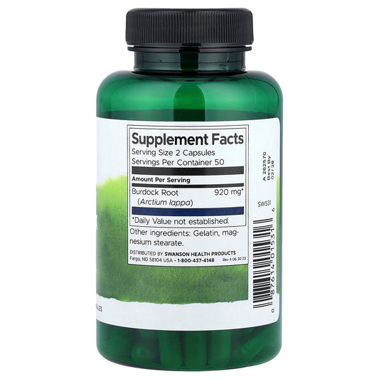 Swanson Vitamins, Full Spectrum® Burdock Root, 100 Capsules (460 mg per Capsule)