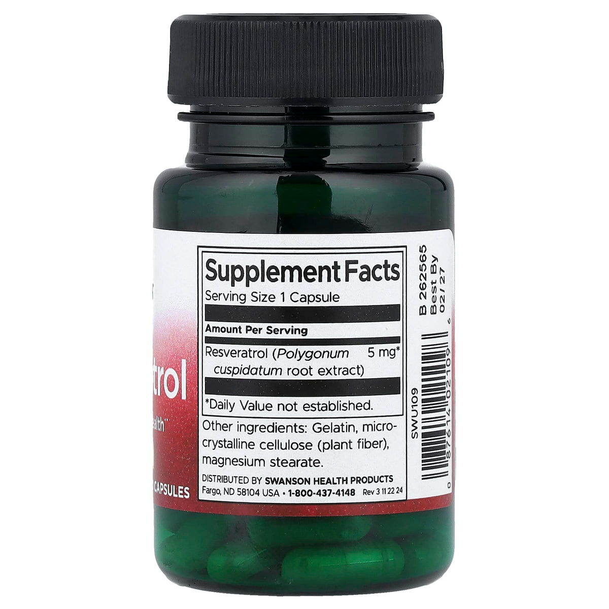 Swanson Vitamins Resveratrol 5 mg 60 Caps