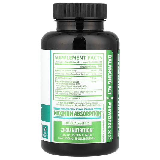 Zhou Nutrition, DIM Active™ With Activated Broccoli Extract, 60 Veg Capsules