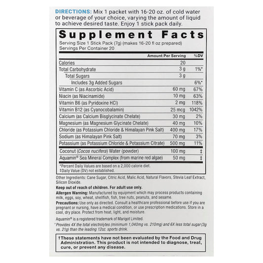 Force Factor Rapid Hydration Electrolyte Drink Mix 20 Stick