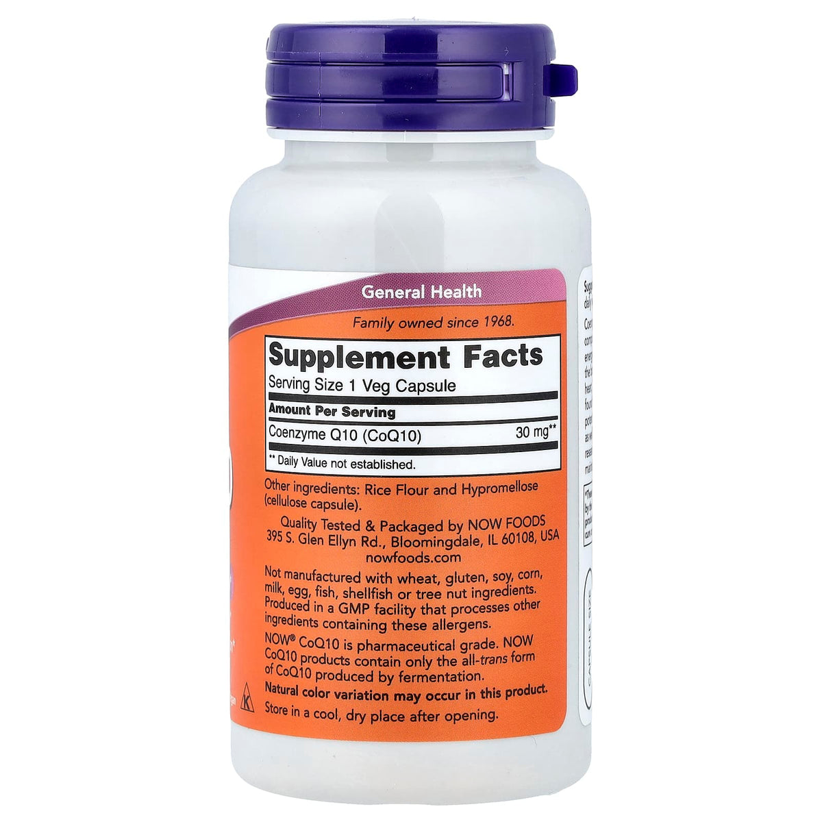 NOW Foods CoQ10 30 mg 60 Veg Caps