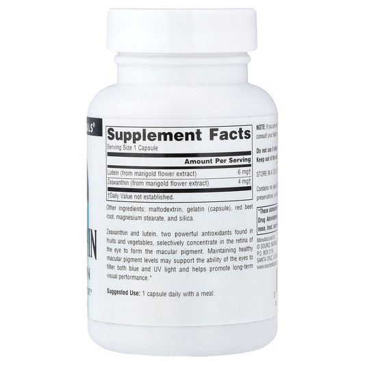 Source Naturals Zeaxanthin With Lutein 60 Caps