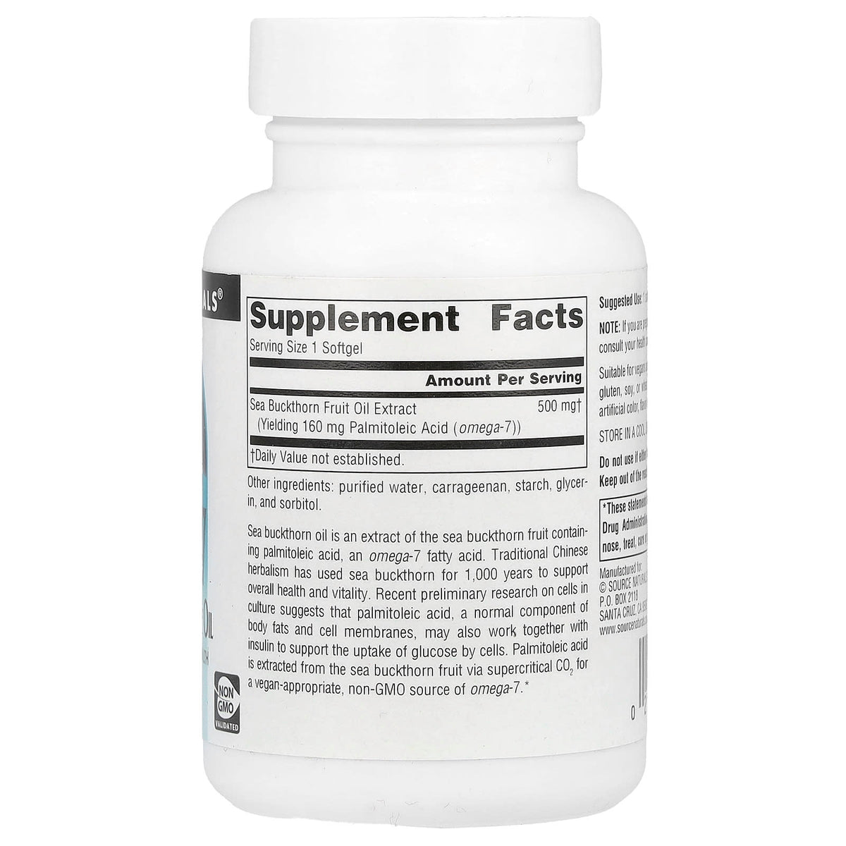 Source Naturals, Omega-7, Seabuckthorn Fruit Oil, 60 Vegi Softgels