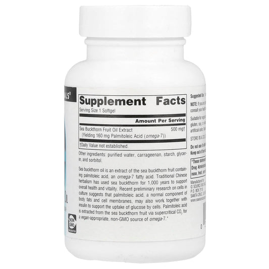 Source Naturals, Omega-7, Seabuckthorn Fruit Oil, 60 Vegi Softgels