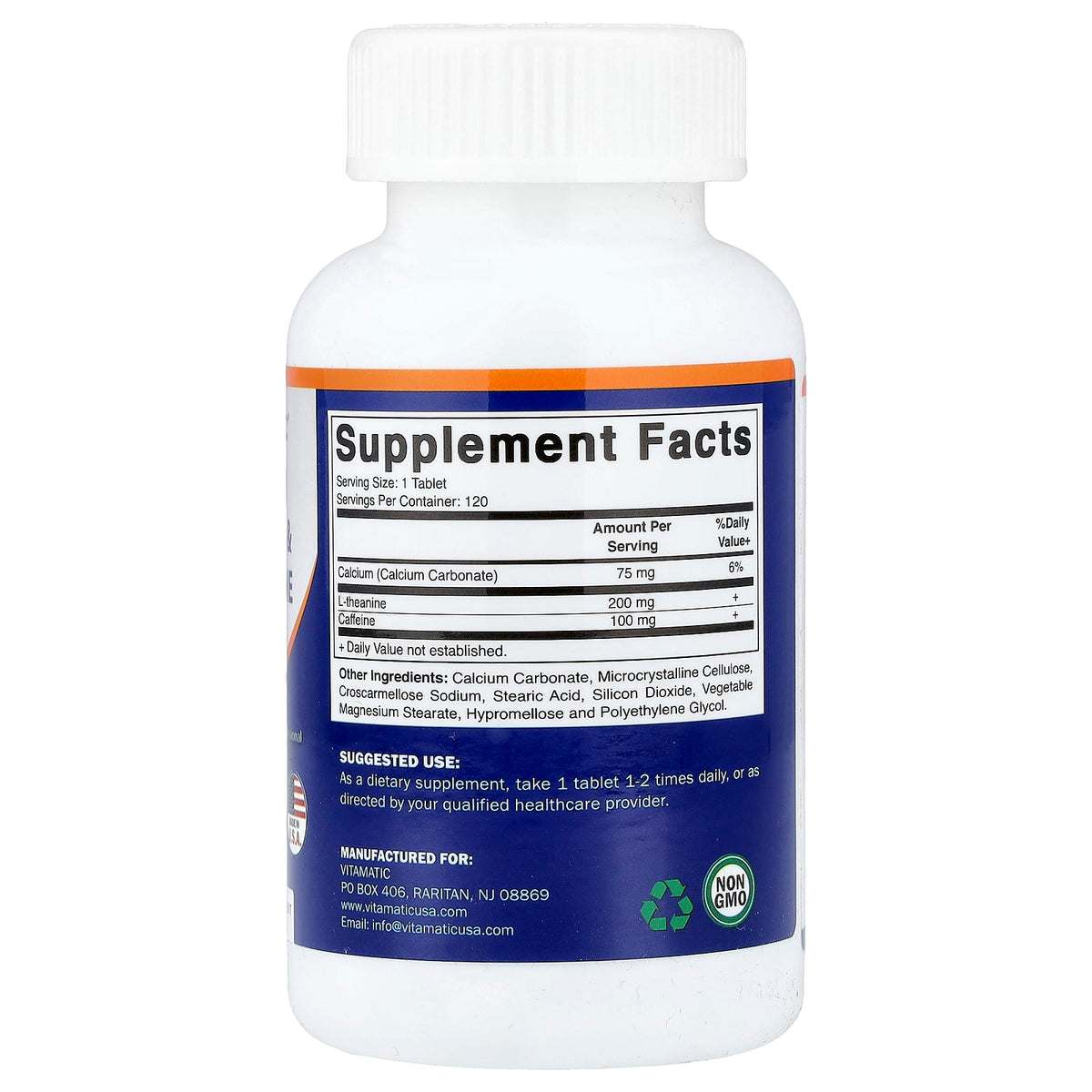 Vitamatic Caffeine & L-Theanine 120 Tabs