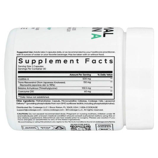 Codeage Liposomal Urolithin A Eternal 60 Veg Caps