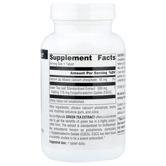 Source Naturals, Green Tea Extract, 500 mg, 120 Tablets