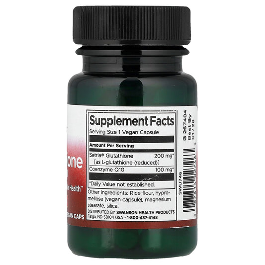 Swanson Vitamins L-Glutathione with CoQ10 30 Vegan Caps