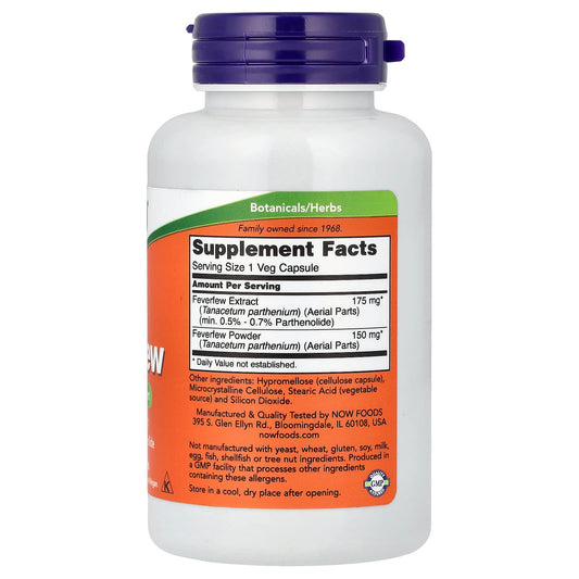 NOW Foods, Feverfew, 100 Veg Capsules