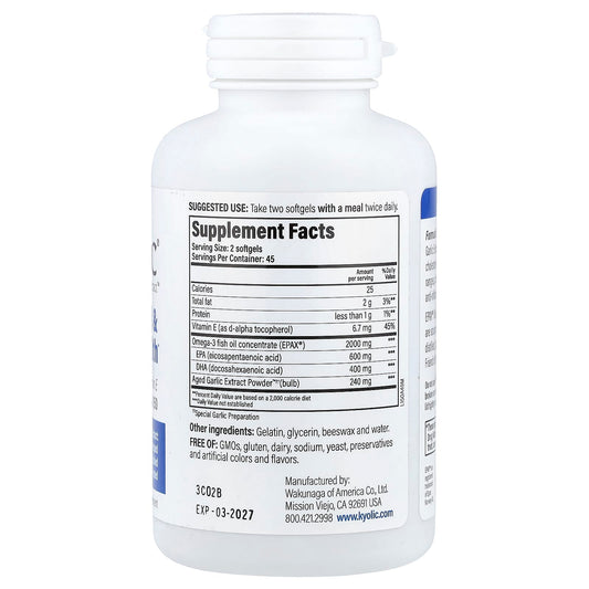 Kyolic, Aged Garlic Extract™, Cholesterol & Circulation Health, 90 Softgels