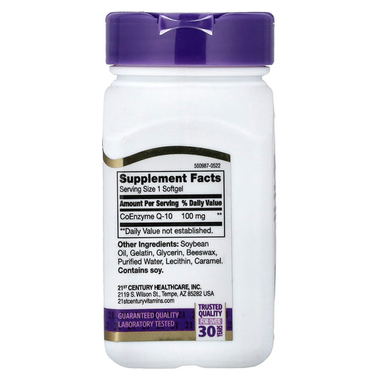 21st Century, Liquid Filled CoQ-10, 100 mg, 90 Rapid Release Softgels