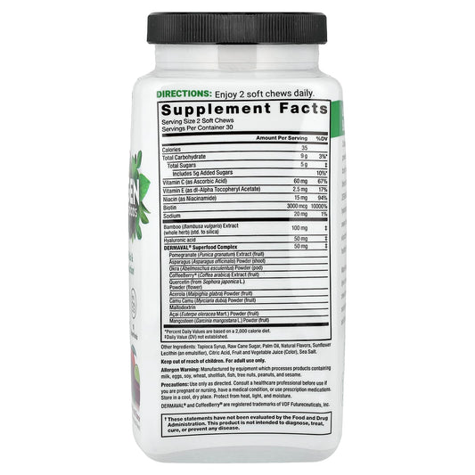 Force Factor, Collagen Boosting Superfoods, Tropical Fruit, 60 Soft Chews