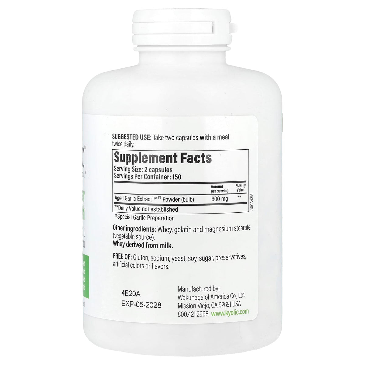 Aged Garlic Extract, Cardiovascular Health, Original Formula 100 300 mg 300 Caps